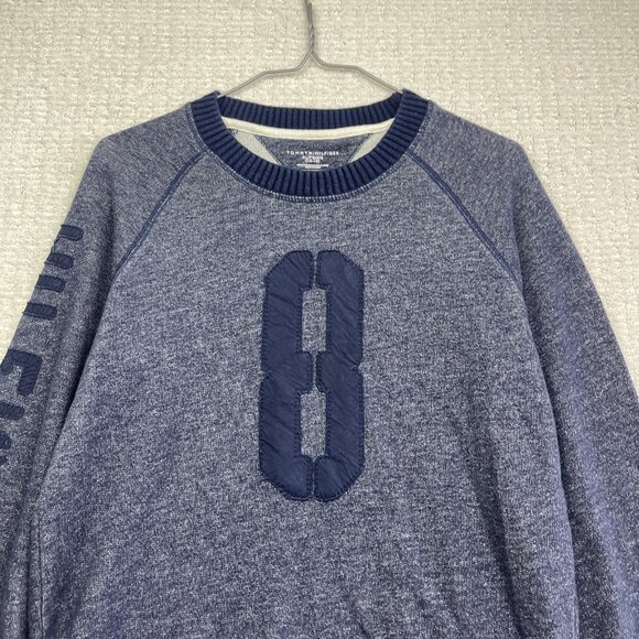 Retro Tommy Hilfiger Boys Youth XL 16-18 Navy Blue Crewneck Sweater Long sleeve - Picture 6 of 16